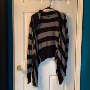 Striped hooded cardigan